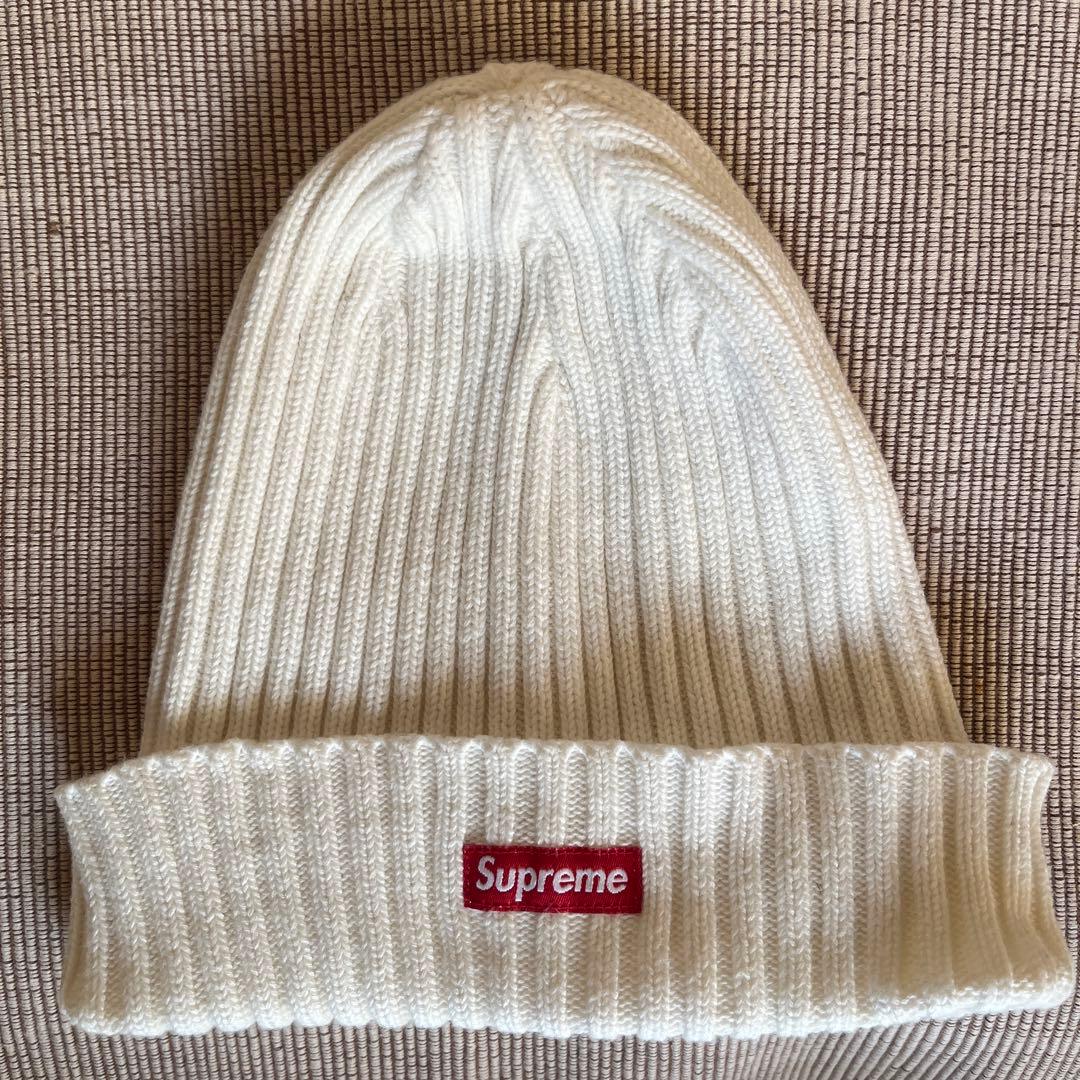 【美品／希少】supreme boxlogo ニット帽／ホワイト