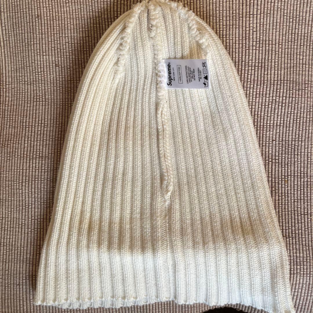 【美品／希少】supreme boxlogo ニット帽／ホワイト