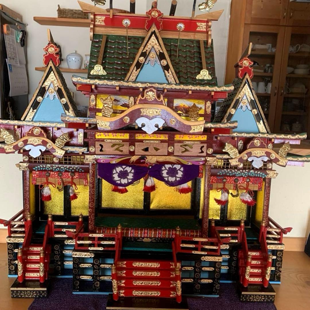 雛御殿 70cm×75cm アンティーク 木製 レトロ　ヴィンテージ