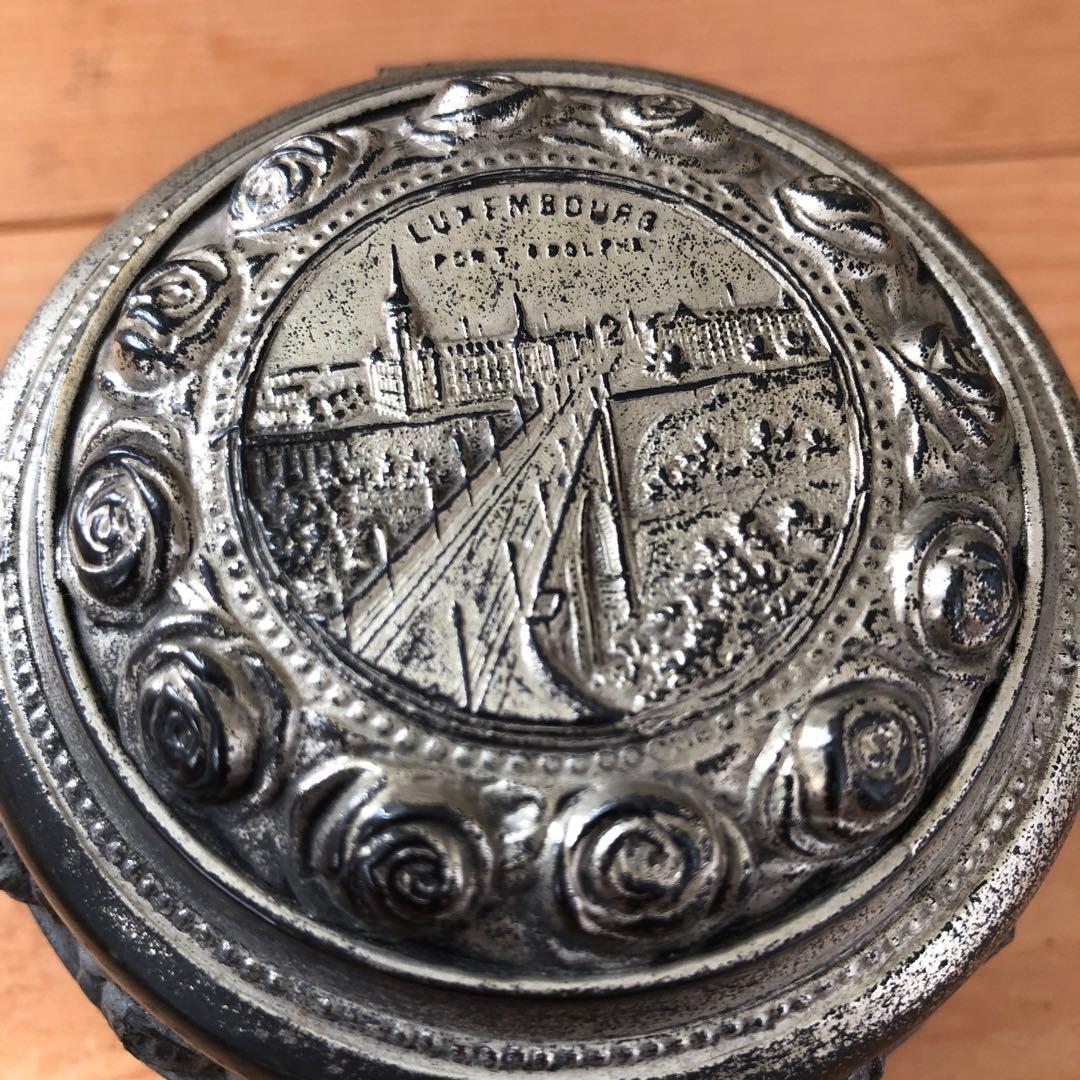 薔薇柄の古い宝石箱　ジュエリーボックス　アンティーク　フランス　no.191