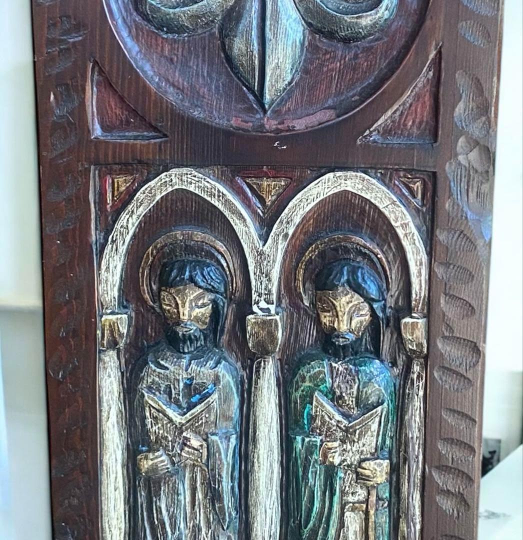 アンティークチェア★中世柄スピニングチェア　フルール・ド・リス紋章とロカイユ装飾