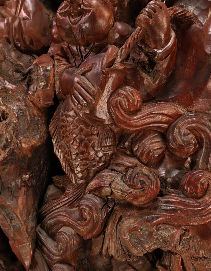 BK238　木彫　恵比寿像　大黒像　東洋彫刻　仏教美術　置物　床飾り　オブジェ