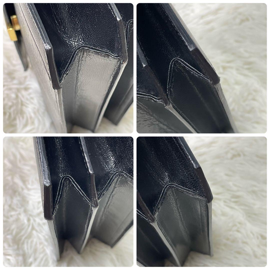 美品 YSL イヴサンローラン リザード レザー ハンドバッグ カサンドラロゴ