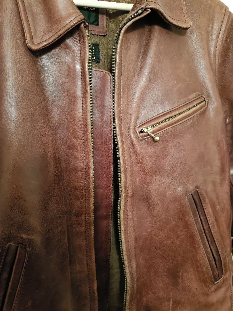 BLUE CROSS ヴィンテージ シングルライダース ブルークロス 本革　38