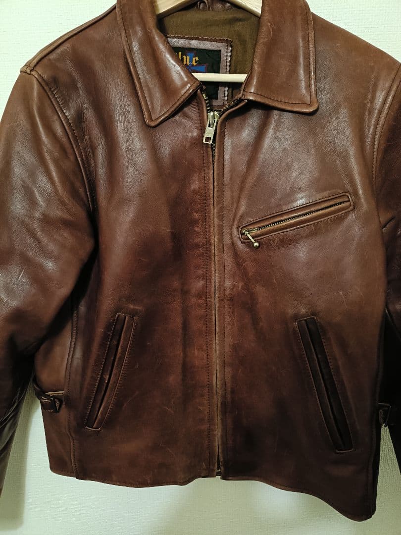 BLUE CROSS ヴィンテージ シングルライダース ブルークロス 本革　38