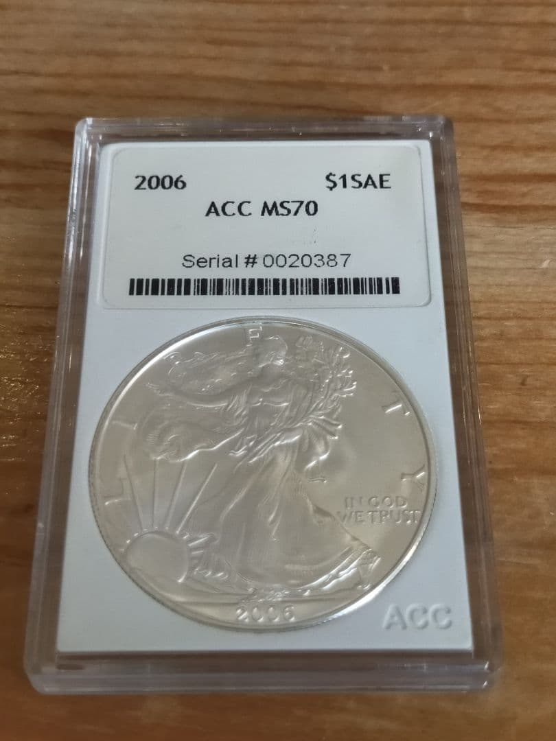 アメリカン イーグル純銀貨 ウォーキングリバティ 1オンス　ACC最高70