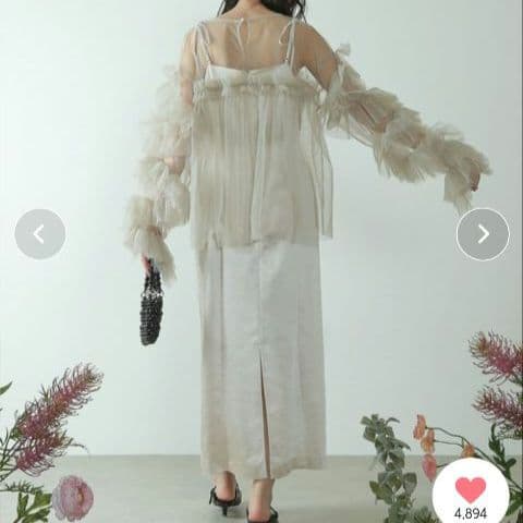 【kana / ANDRESD】 デコラティブチュールトップス フリル 結婚式