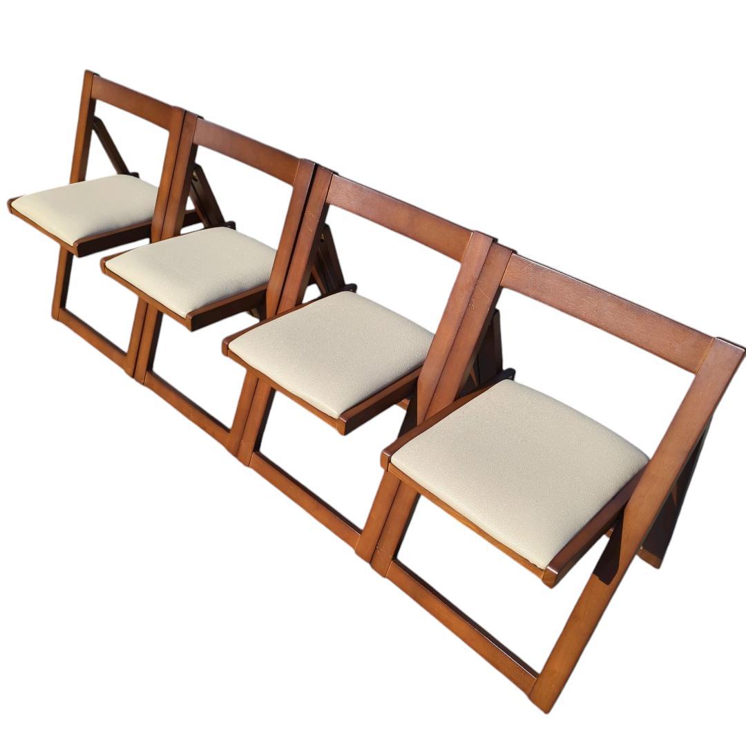 フォールディングチェア　木製　4脚セット