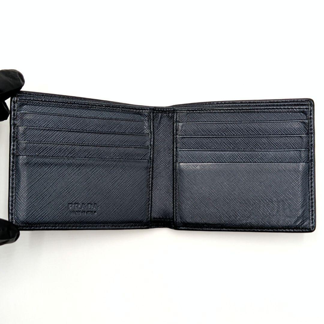 PRADA プラダ サフィアーノトライアングル 二つ折り財布 NERO 黒