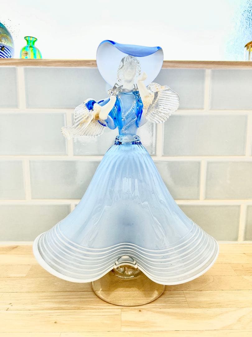 ベネチアン ガラス murano ムラーノ 貴婦人 ドール オブジェ 31㎝