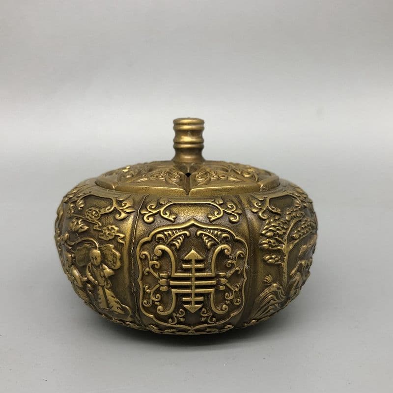 銅 細工 寿星薫香炉 茶道具 香道具 装飾品 工芸品 置物