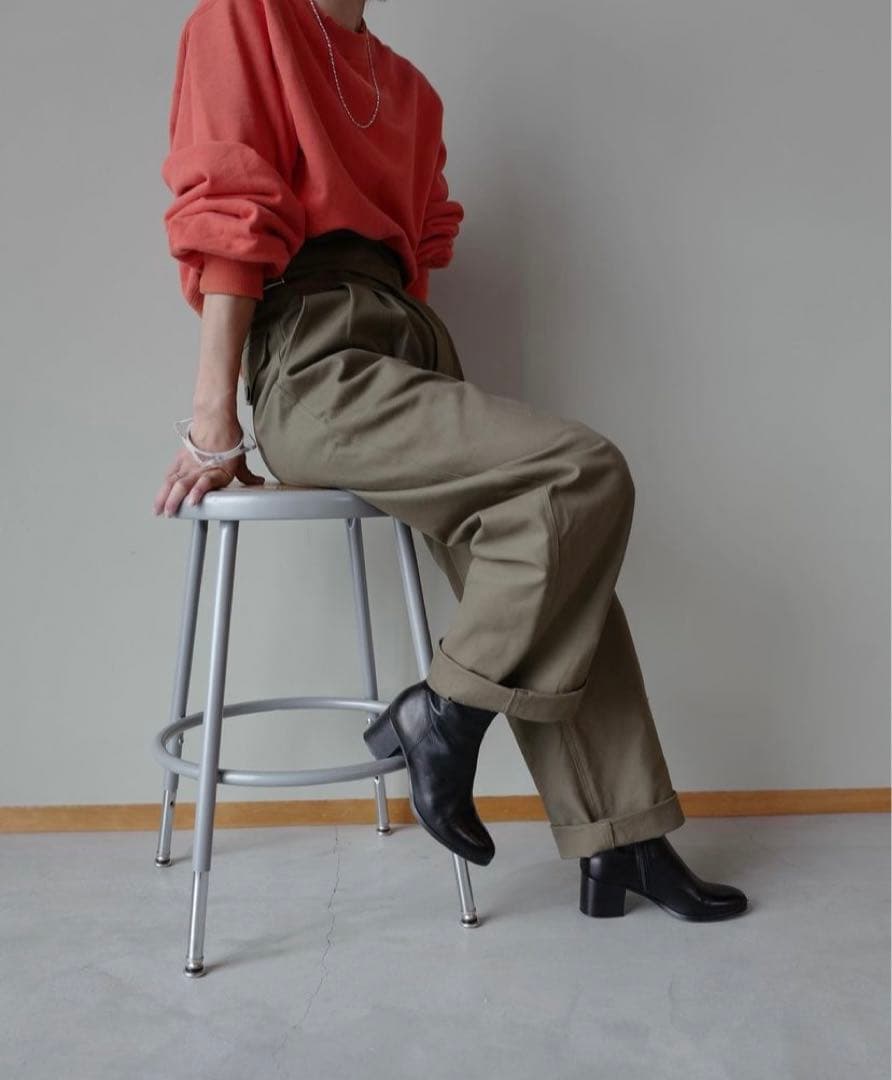 PUR 池田泉　2tuck gurkha pants (olive)