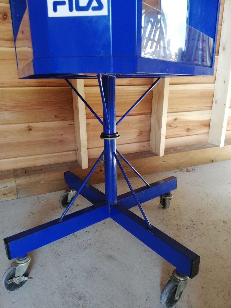 店舗什器　回転ディスプレイケース ブルー　アンティーク