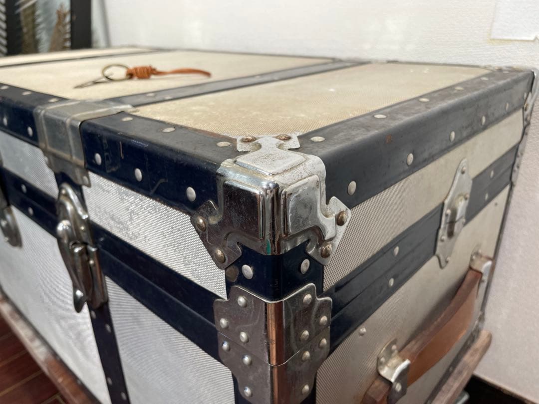 専用 ビンテージ アルミトランク トロリー センターテーブル インダストリアル