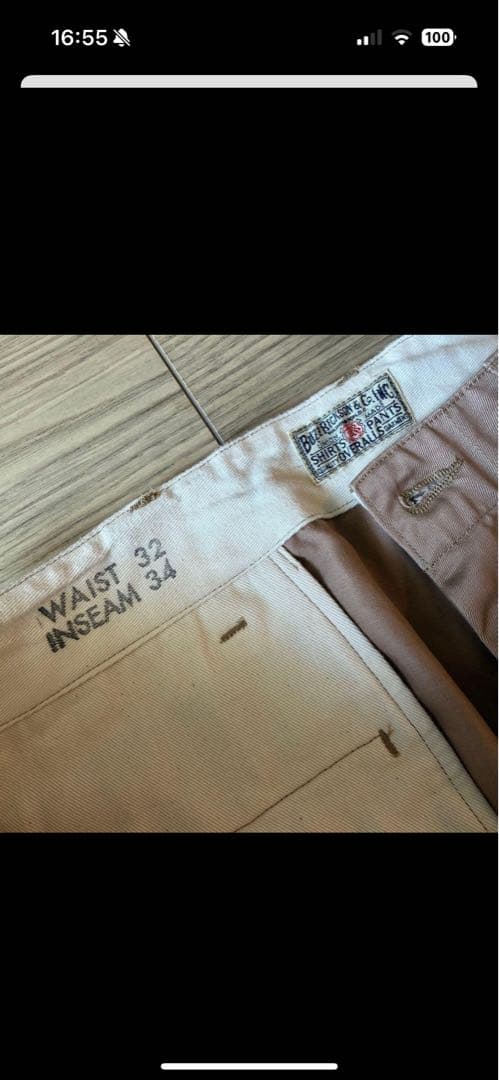 BUZZ RICKSON‘S チノパンツ オリジナルスペック 32 x 34