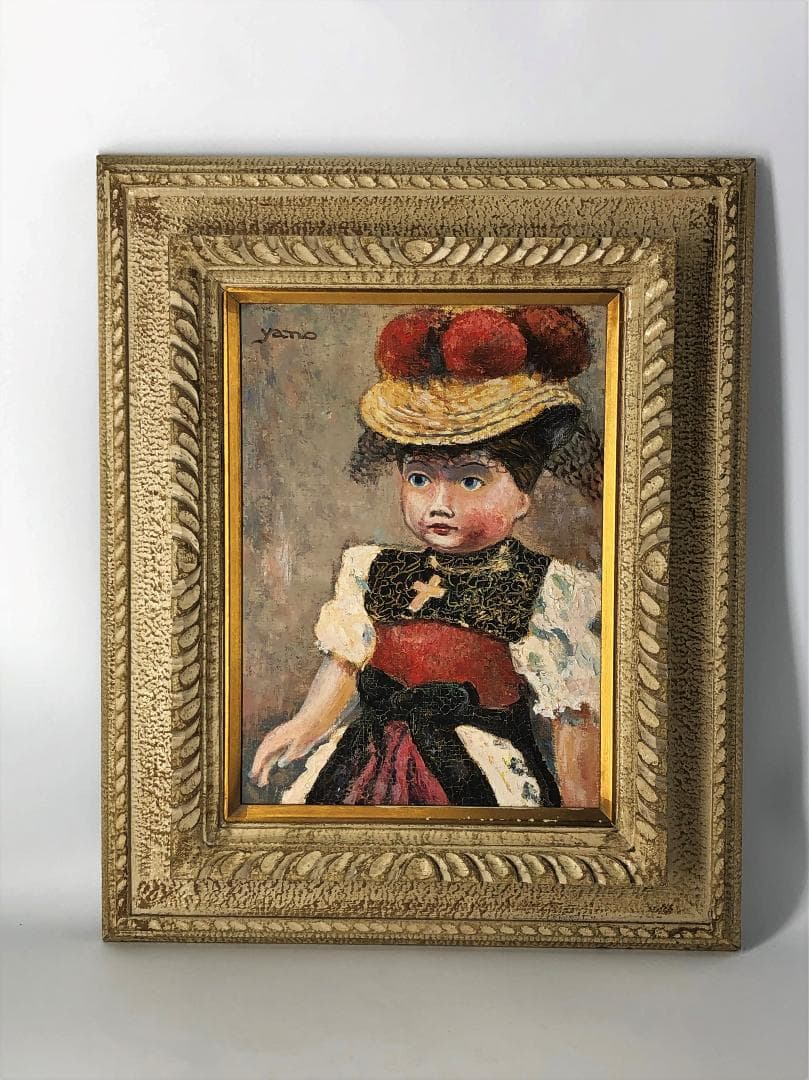 【 矢野謙介『ドイツ人形』】　昭和48年（1973）　キャンバス油彩　額装