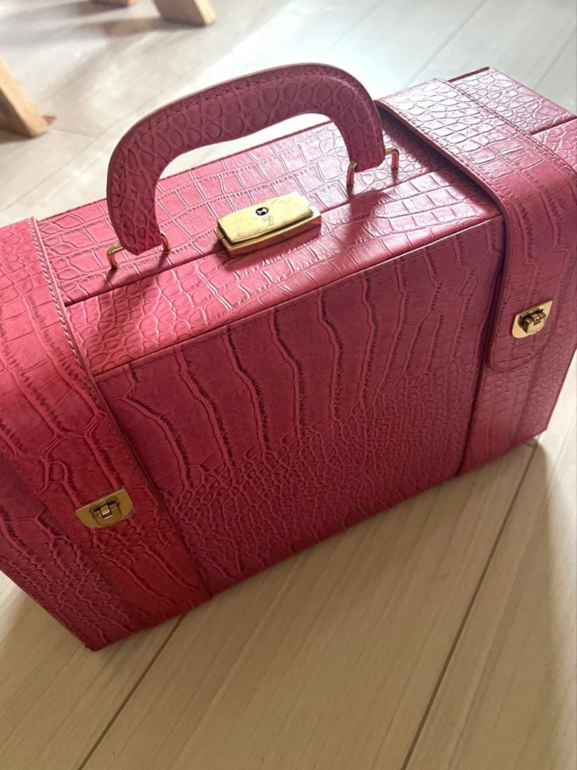 ボディージュエリー　グリッターセット ピンク クロコダイル風 メイクボックス入り