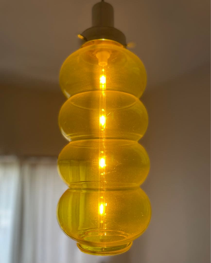 ペンダント　ガラス照明　60s 70s ビンテージ