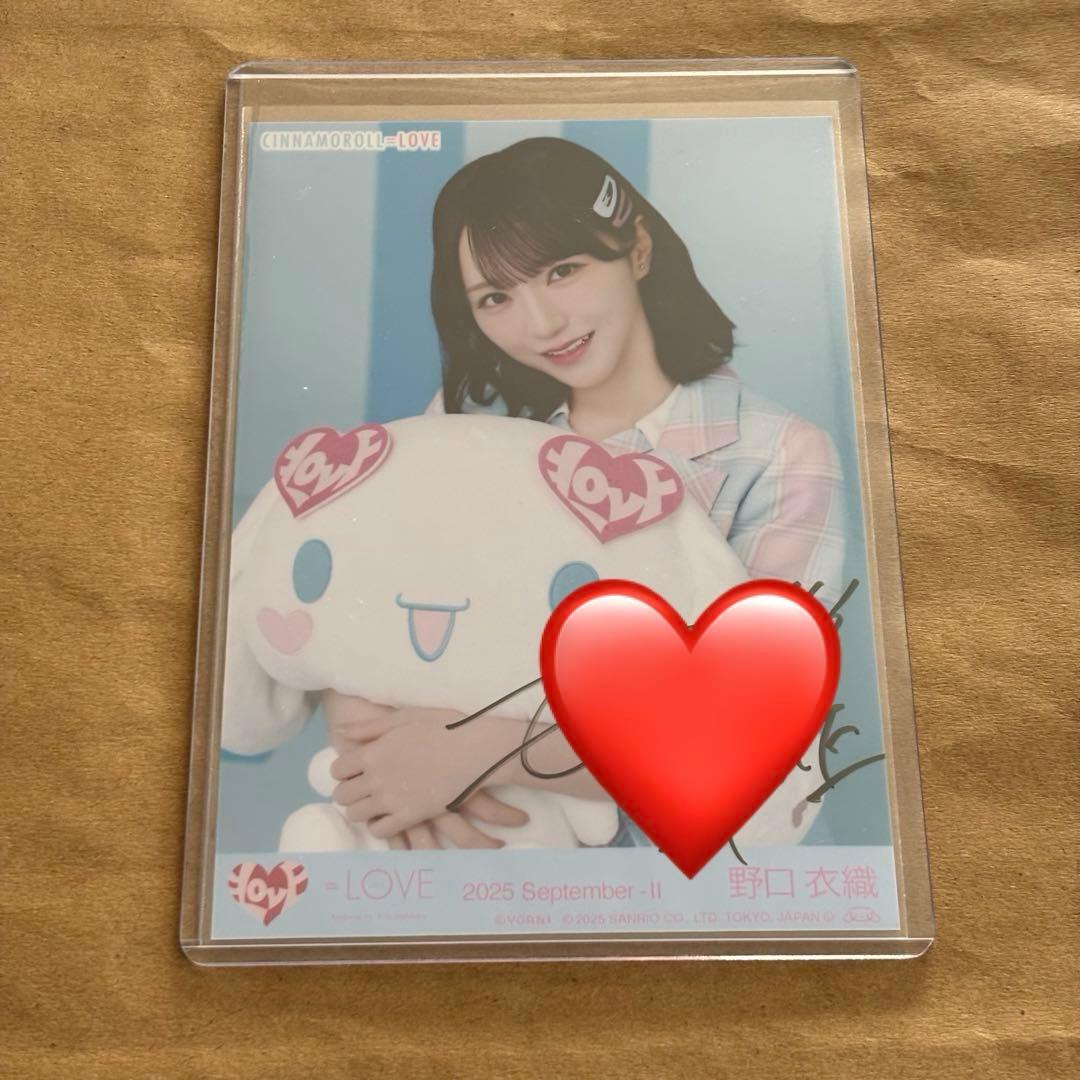 イコラブ シナモロールコラボ 生写真 野口衣織 直筆