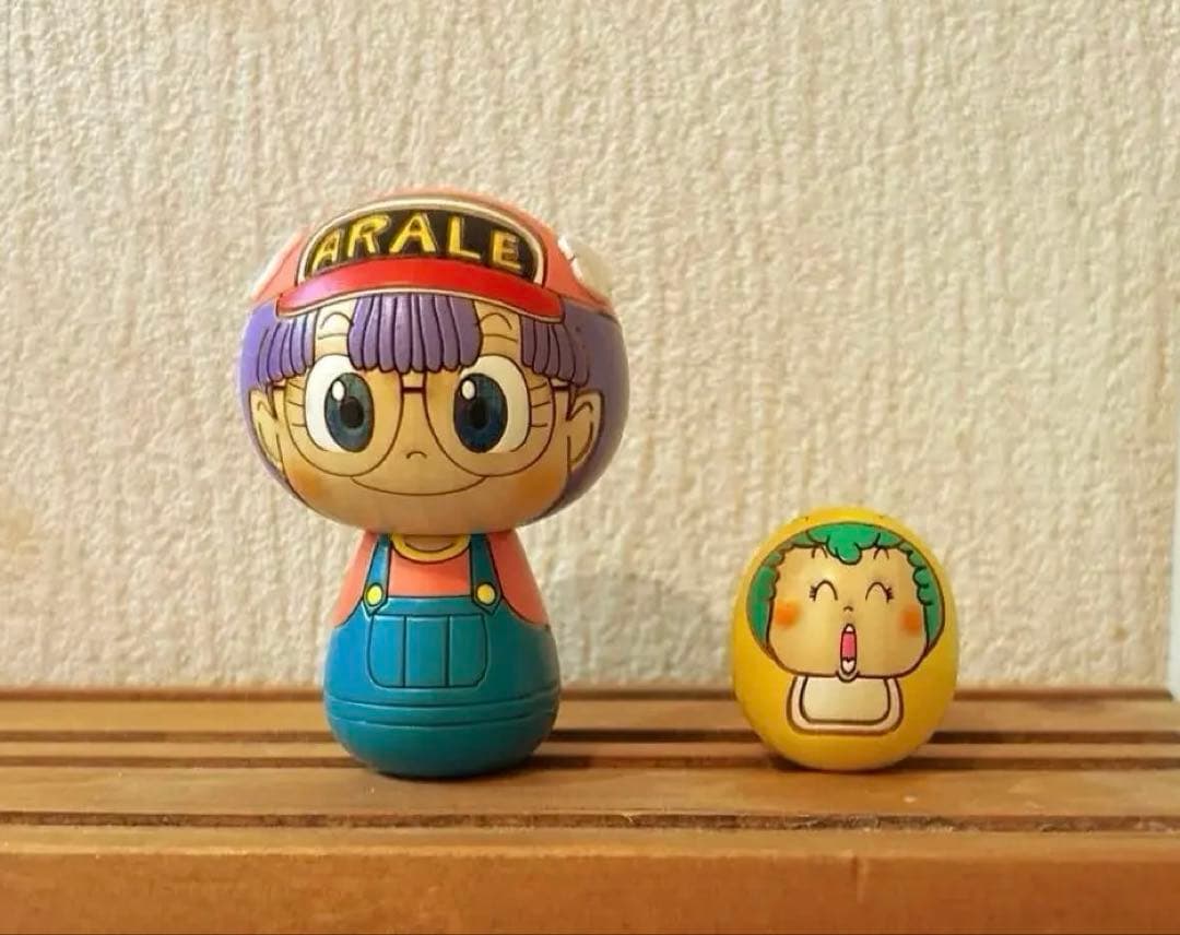 卯三郎　こけし　アラレちゃん　ガッちゃん 木製　箱あり　鳥山明