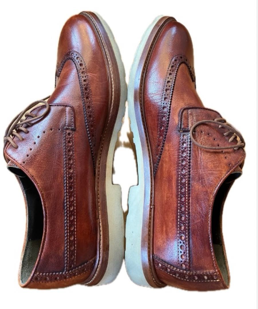 【極美品】ヒューゴボス ウィングチップ レザーシューズ サイズ45 30.0cm