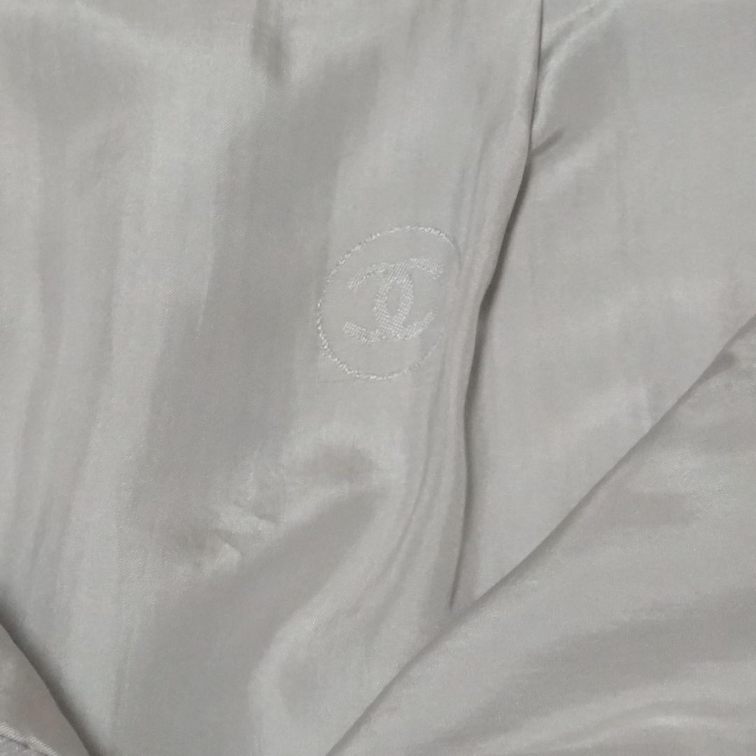 正規品 CHANEL シャネル レザースカート ラムレザー 膝丈 シルバー