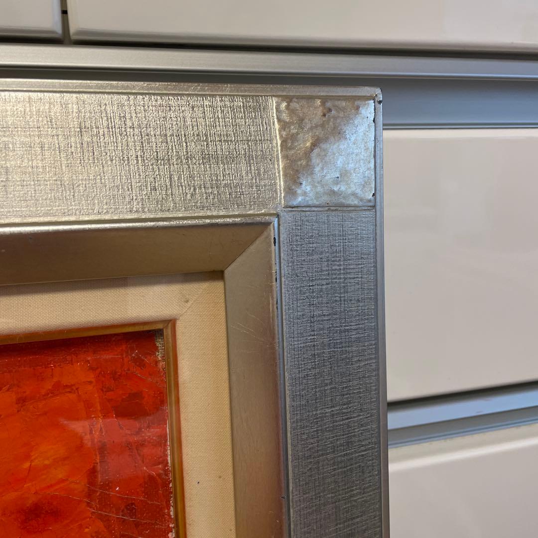 油彩画 花瓶に入った花