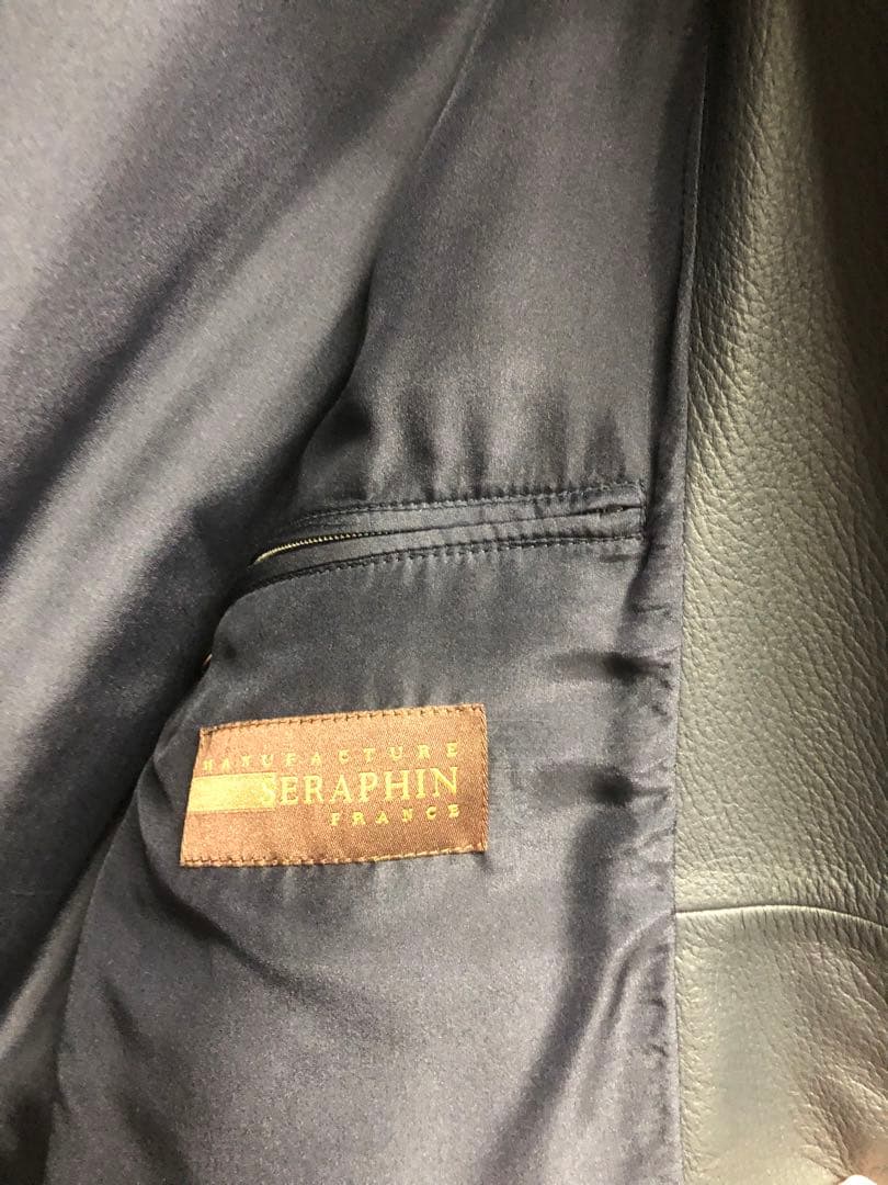 セラファン　ディアスキンライダースジャケット　46 ネイビー新品未使用☆