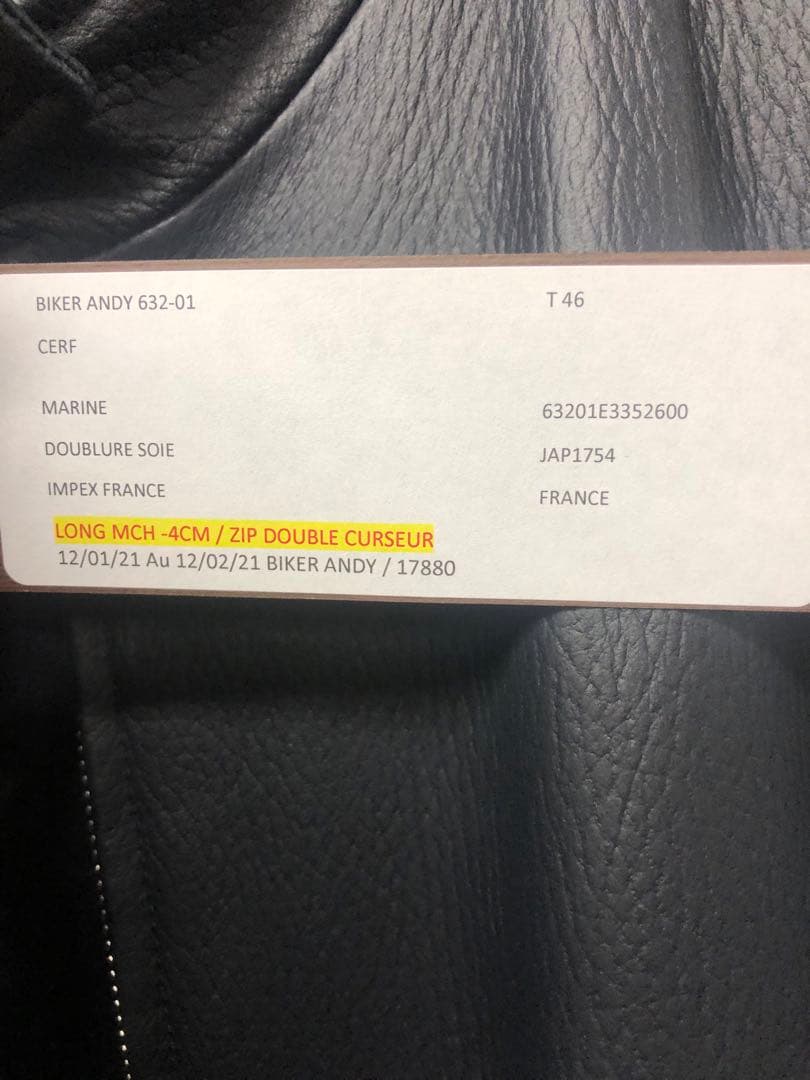 セラファン　ディアスキンライダースジャケット　46 ネイビー新品未使用☆