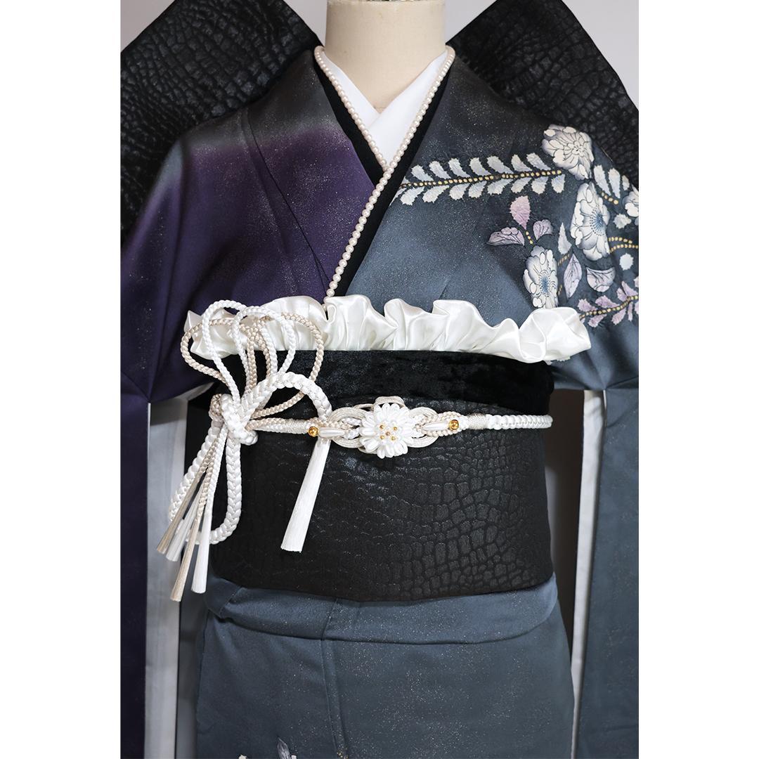 【美品】辻が花振袖7点セットトール丈172.5cm成人式フルセット帯新品KN59