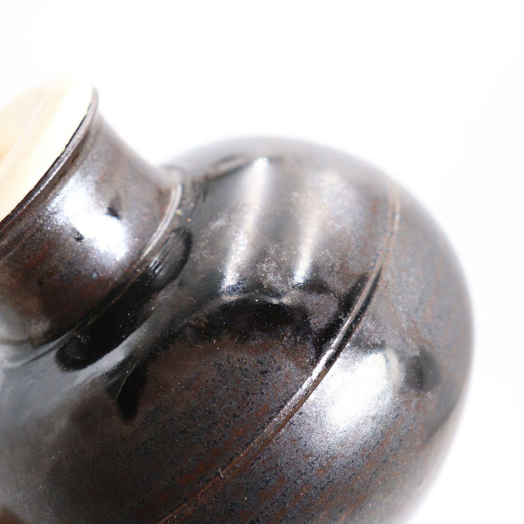 笹田有祥作 摸 唐物大名物 早苗丸壷茶入 宗薫緞子仕覆付 茶道具　V904