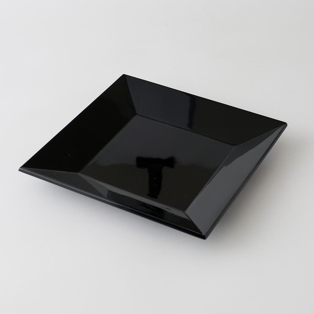 T　 輪島塗　山元清巧堂造　四方盆　茶道具　木製　漆塗　共箱　菓子盆　正月盆