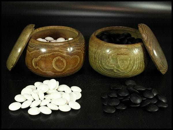 碁石 碁器 時代物 一対(K-YC403)