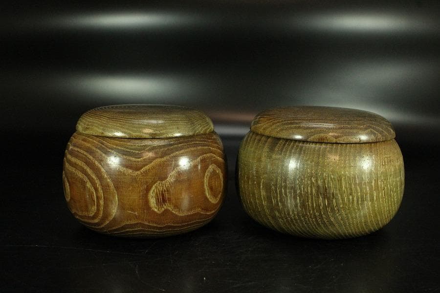 碁石 碁器 時代物 一対(K-YC403)