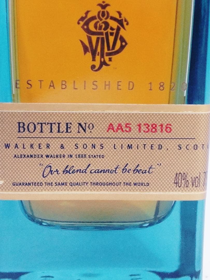 美品★ジョニーウォーカー ブルーラベル 750ml 40%　箱付き