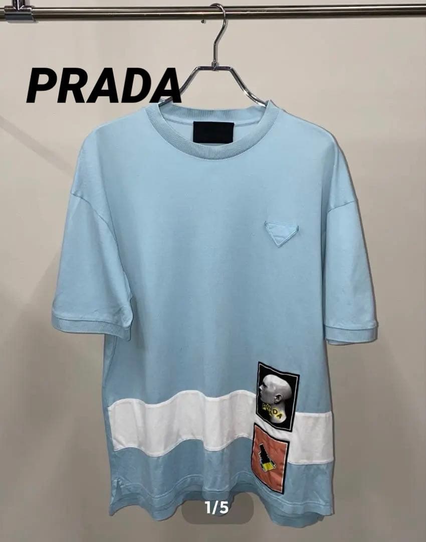 PRADA プラダ　トライアングルロゴTシャツ