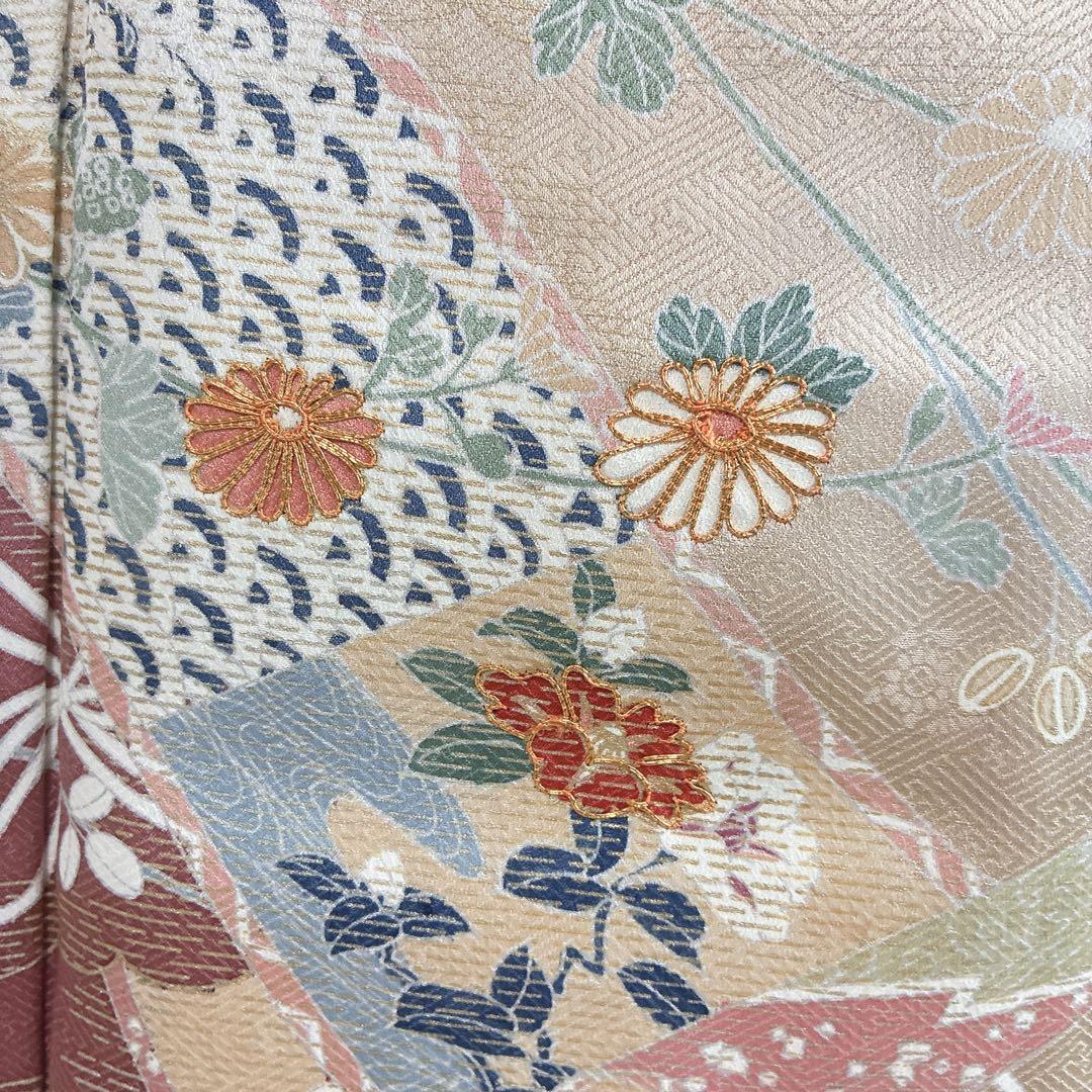 訪問着　フルセット　着物　正絹　卒業式　入学式　金駒刺繍　藤色雅花　G15