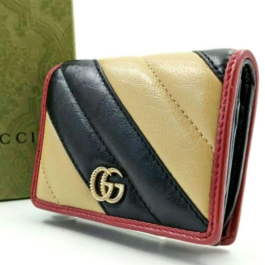 【美品】GUCCI グッチ GGマーモント 折り財布 マルチカラー
