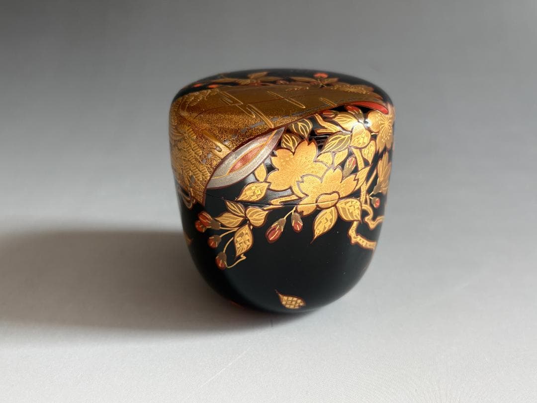 高林吟月　袖二桜蒔絵　棗　薄茶器　茶道具