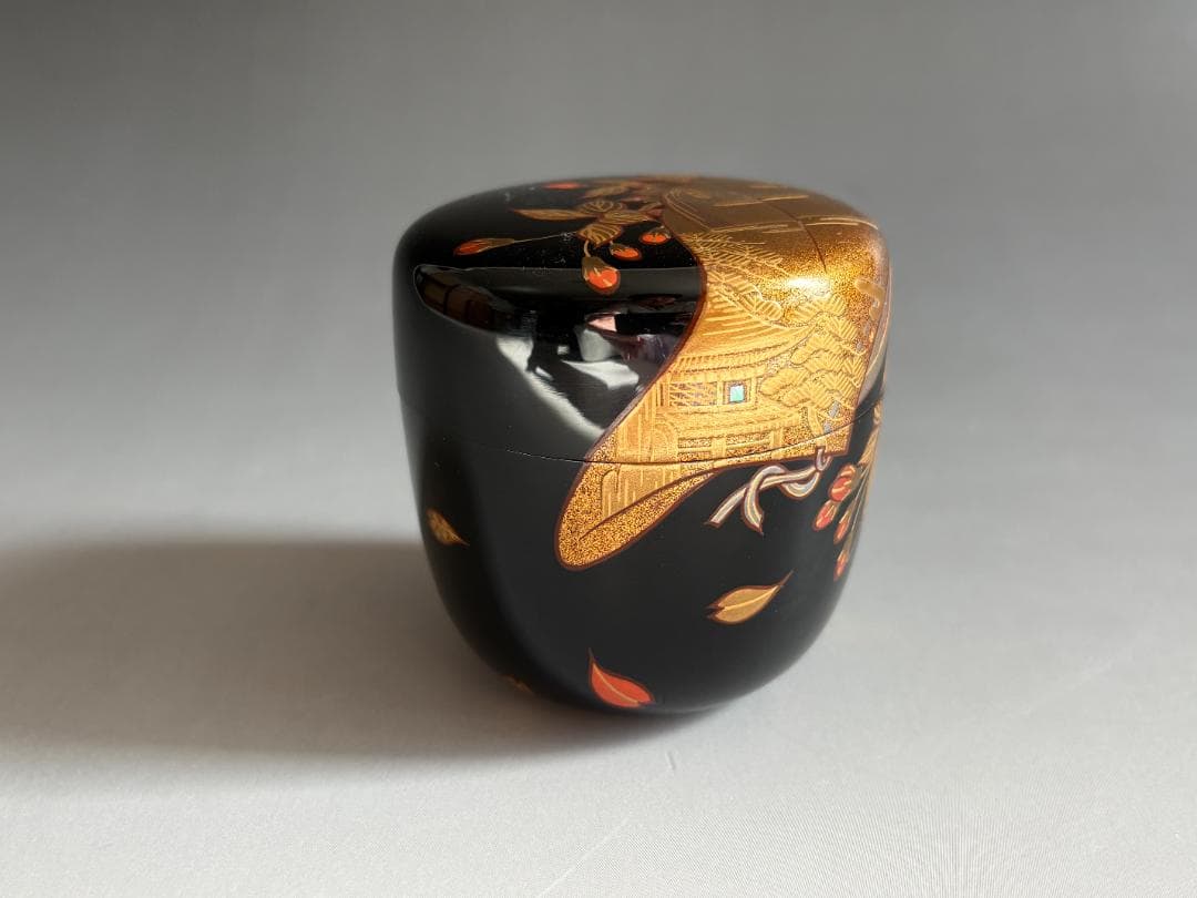 高林吟月　袖二桜蒔絵　棗　薄茶器　茶道具