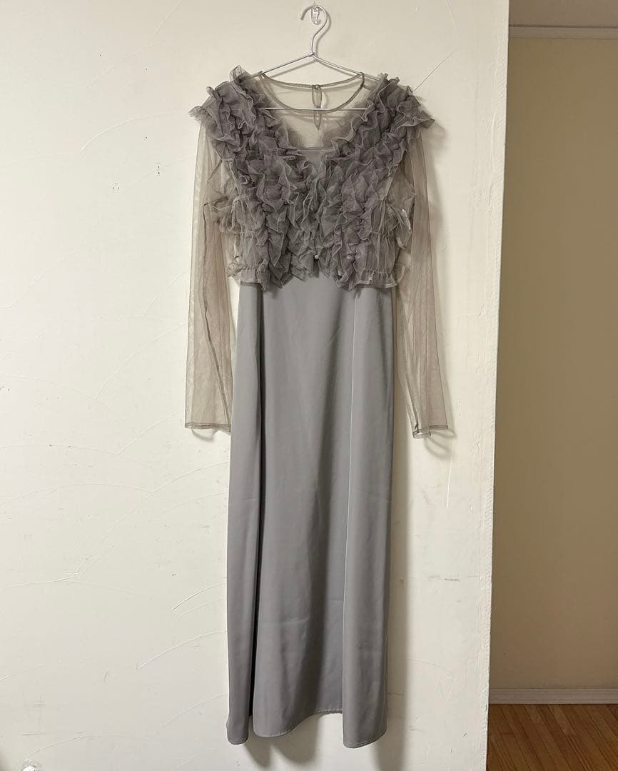 【sa-】チュールボリュームフリル ベスト シアー トップス ワンピース