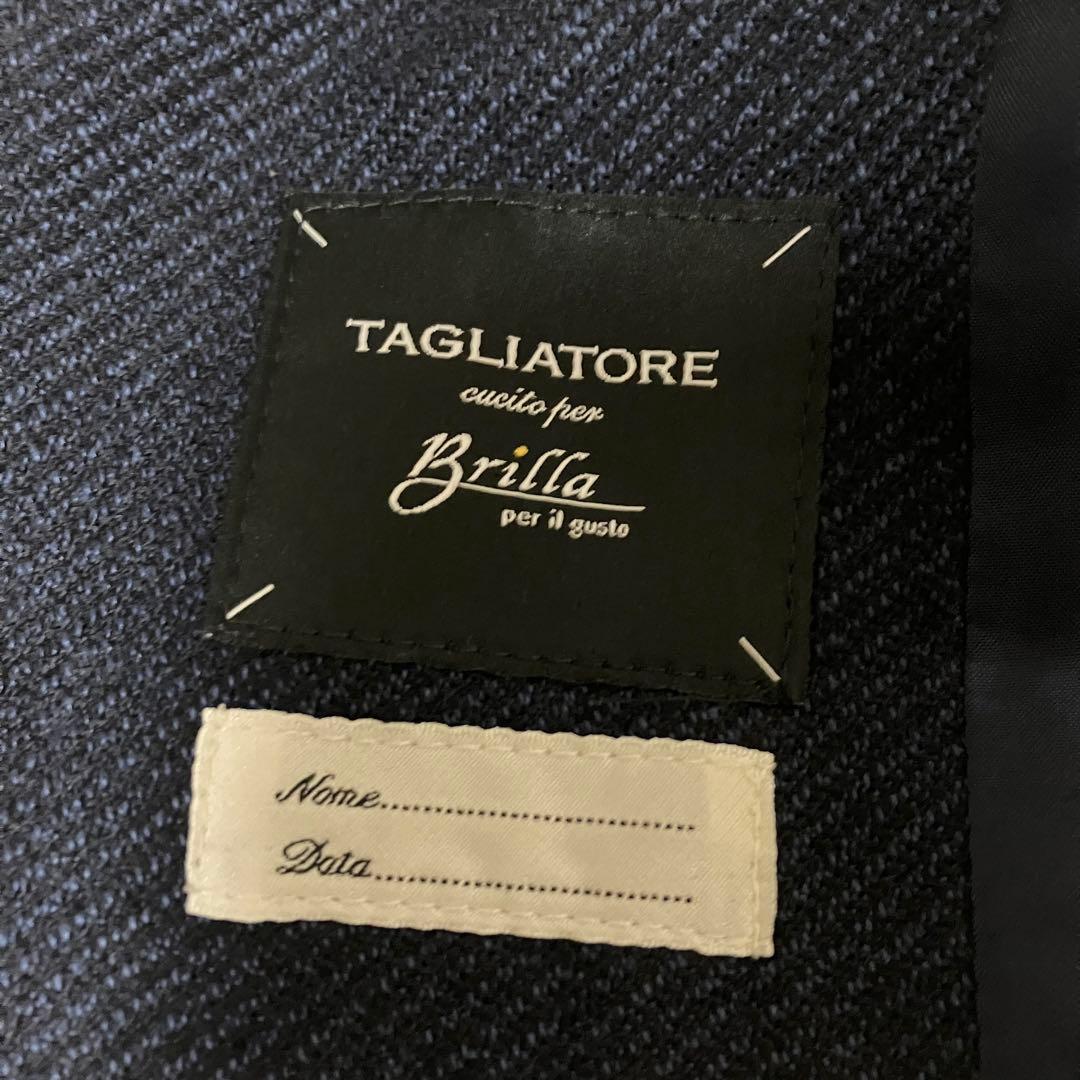 美品　TAGLIATORE　BEAMS　ウールダブルジレ　ネイビー　44