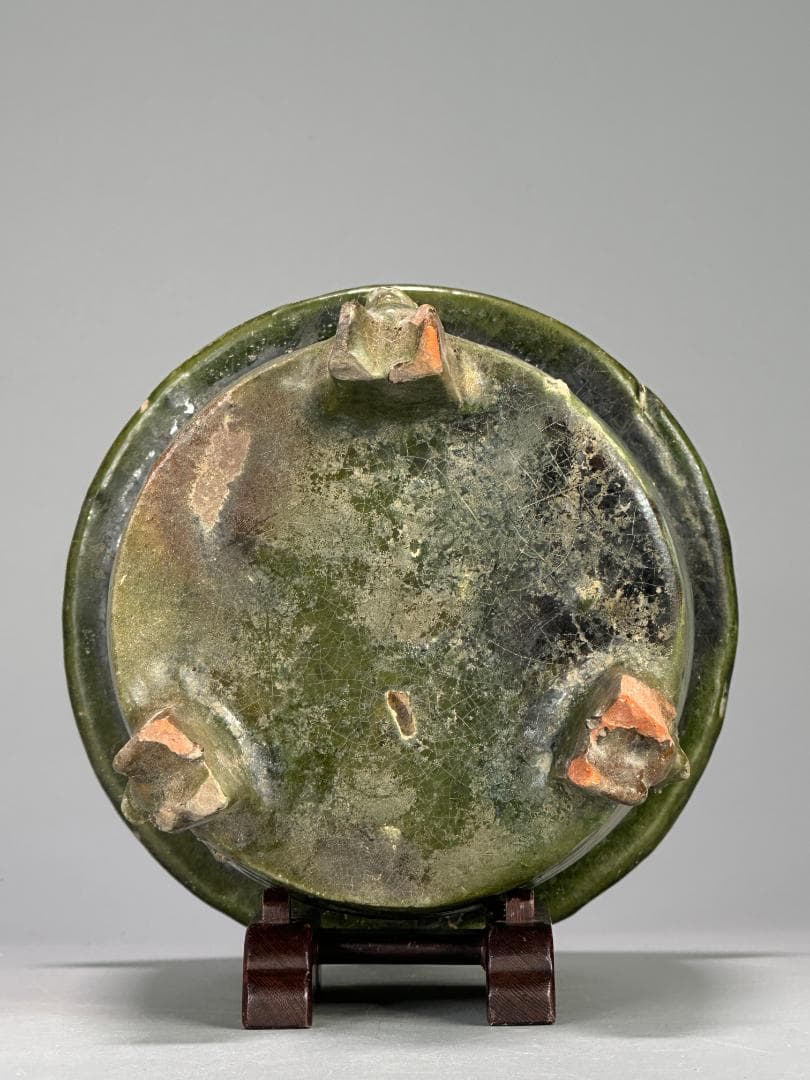 中国古代美術　東漢　漢時代　緑釉陶倉　穀倉形器　三足　出土古陶　唐物　古物保証