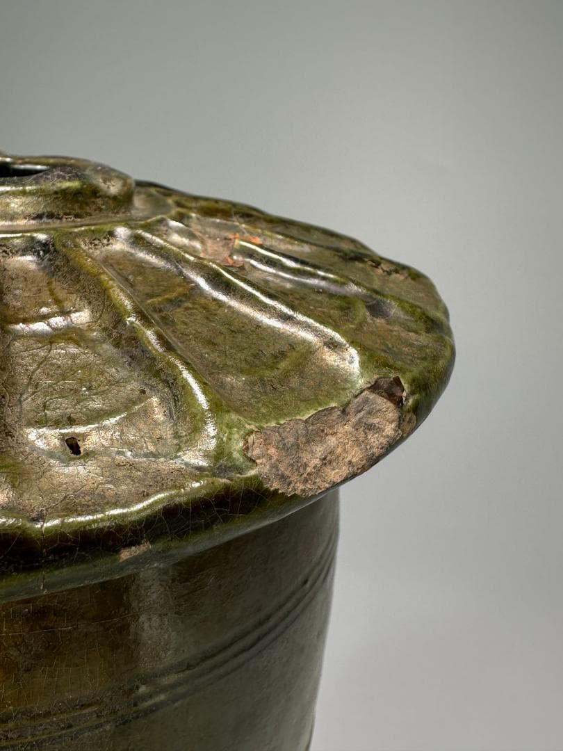 中国古代美術　東漢　漢時代　緑釉陶倉　穀倉形器　三足　出土古陶　唐物　古物保証