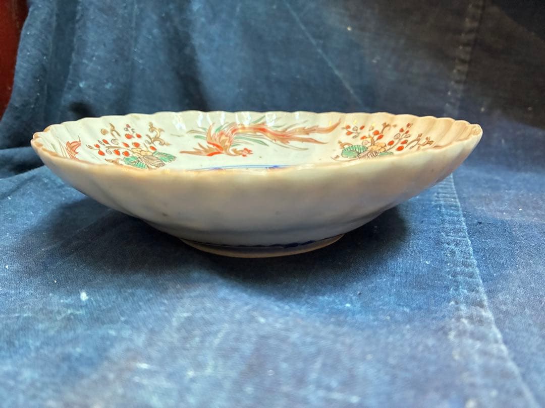 古伊万里　春秋鳥獣人物戯画　浅皿　江戸期　傷なし