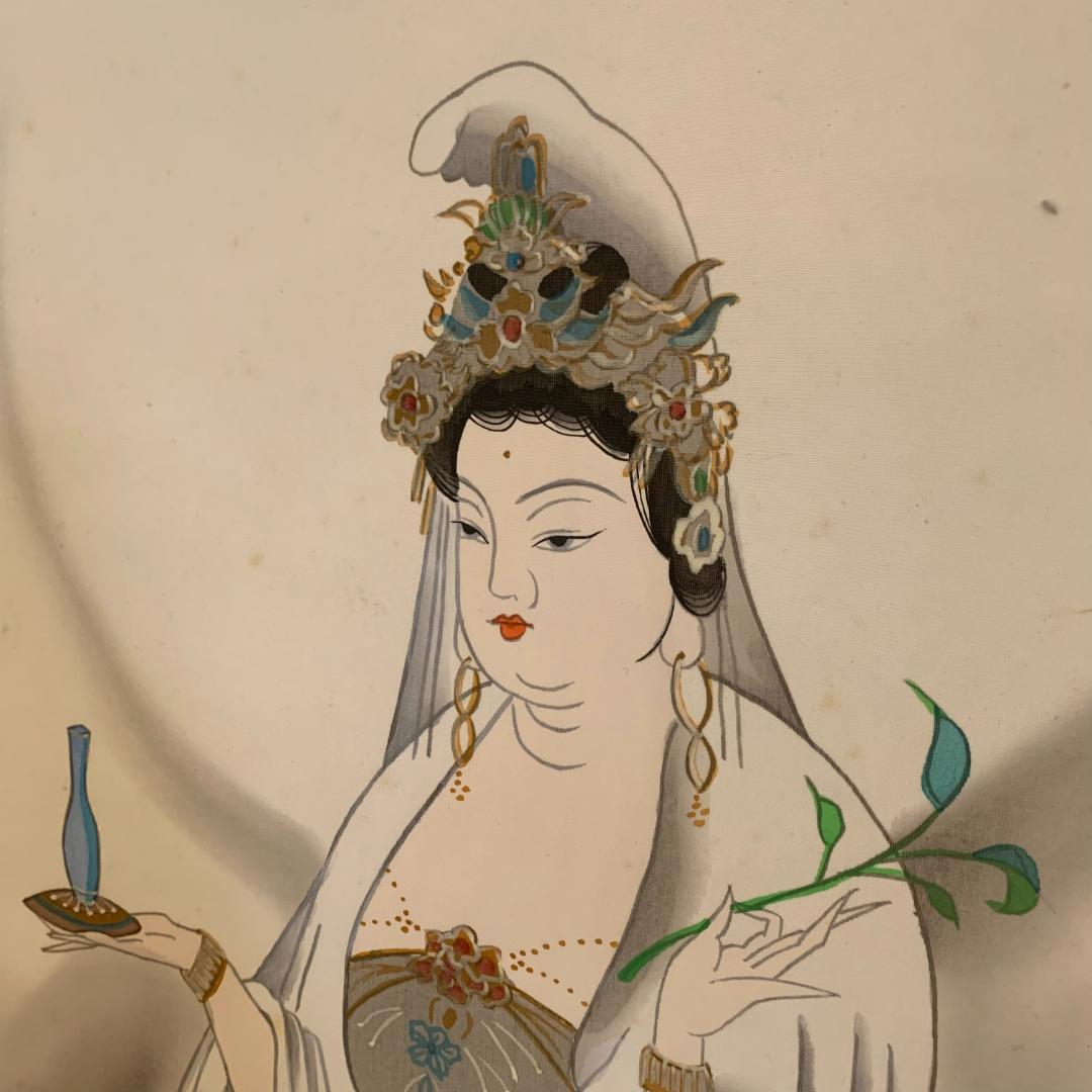 村山華岳 観音像 掛軸 骨董 箱付き 人物画 送料込み☆