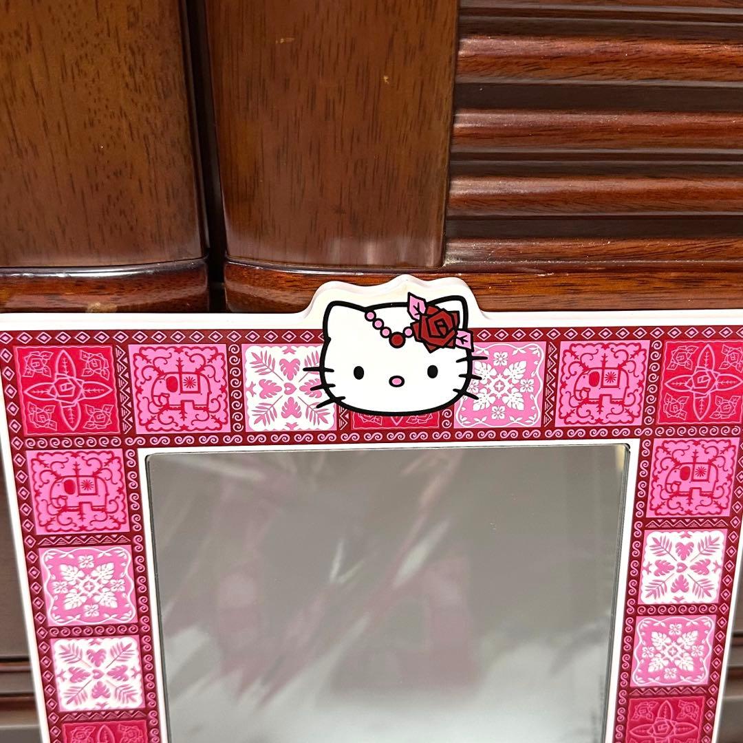 激レア品　サンリオ　ハローキティ　ローズキティ　木製ミラー　オリエンタル