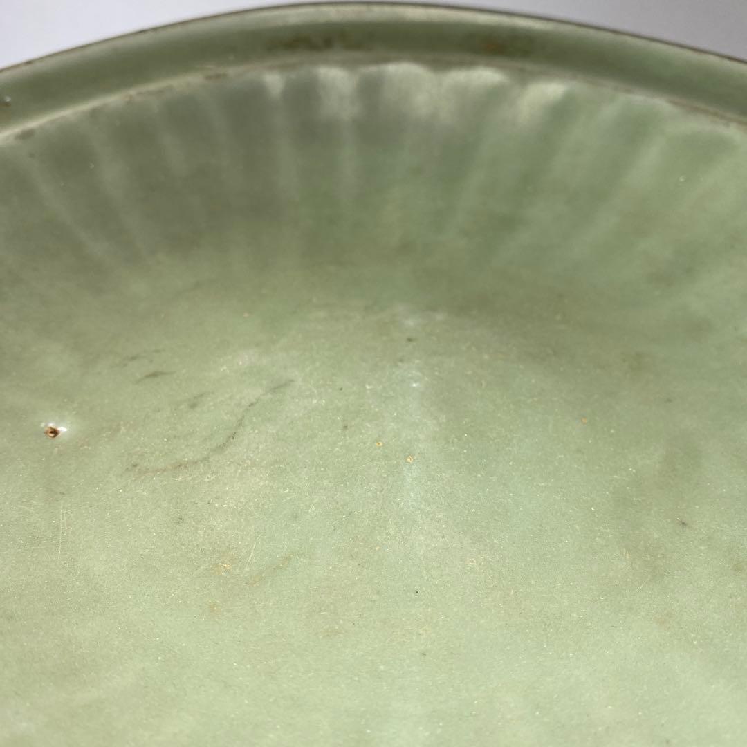 中国明時代　竜泉窯　青磁大皿　直径27.6㎝　トコトコ　東な7-0325☆2F