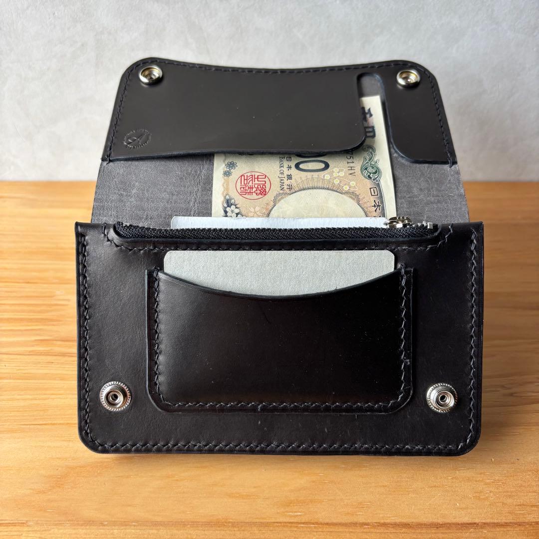takeshitto【ブラック&クロコダイル】ミドルトラッカーウォレット