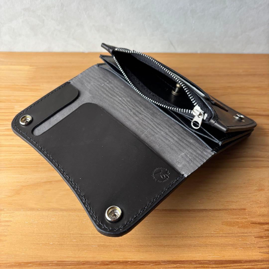 takeshitto【ブラック&クロコダイル】ミドルトラッカーウォレット